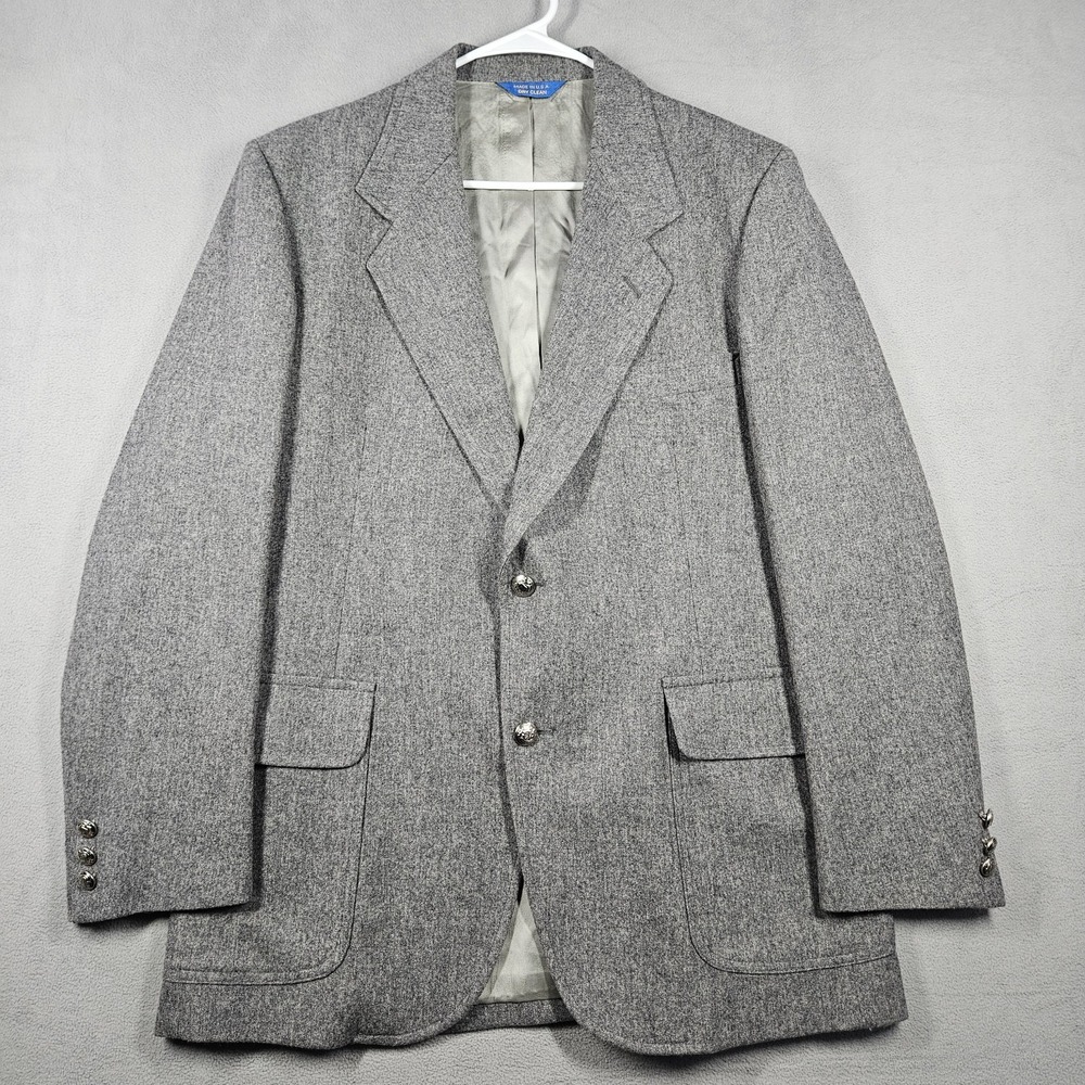 VTG Pendleton Sport Coat Mens 40R Rockabilly Western Gray Wool Jacket Blazer USA